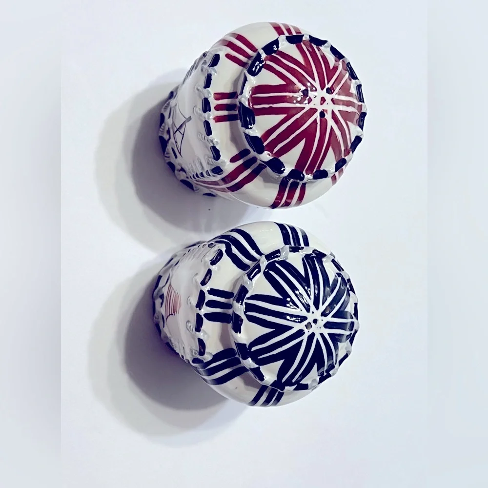 Nautical Ceramic Lighthouse and Sailboat Salt N Pepper Shakers